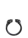 ALEXANDER MCQUEEN TWIN SKULL DOUBLE RING,10970404