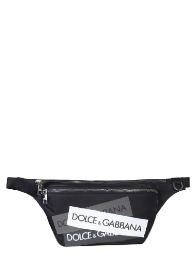 Dolce & Gabbana Street Nylon & Leather Belt Bag In Nero