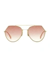 Fendi Women's 55mm Notched Aviator Sunglasses In Rose