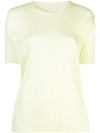 ISSEY MIYAKE PLEATS PLEASE BY ISSEY MIYAKE MONTHLY T-SHIRT - YELLOW