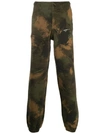 OFF-WHITE OFF-WHITE CAMOUFLAGE TRACK TROUSERS - 绿色