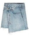 Ksubi Sign Of The Times Asymmetric Denim Wrap Skirt In Blue