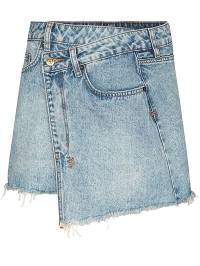 KSUBI RAP ASYMMETRIC DENIM MINI SKIRT