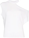 Rta Axel Ribbed Cutout T-shirt In White