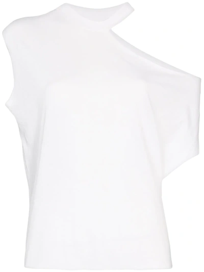Rta Axel Ribbed Cutout T-shirt In White