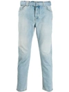 OFF-WHITE BELTED SKINNY JEANS