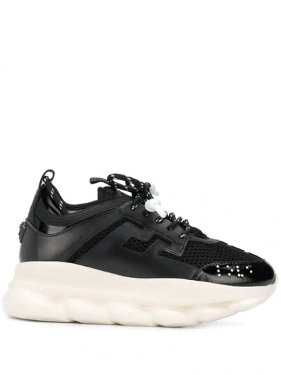 Versace Black Chain Reaction Trainers