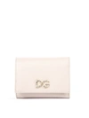 DOLCE & GABBANA PINK LEATHER WALLET WITH LOGO PLAQUE,10970737