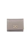 DOLCE & GABBANA MUD LEATHER WALLET WITH LOGO PLAQUE,10970736