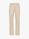 JOSEPH JOSEPH COFFEE DEN BUTTONED CROPPED LEATHER TROUSERS,JF00348613849674