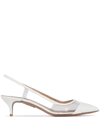 Aquazzura Temptation Slingback Pumps In White