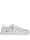 PHILIPP PLEIN LO-TOP CRYSTAL EMBELLISHED SNAKERS