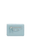 BALENCIAGA BALENCIAGA MINI TEXTURED WALLET - BLUE