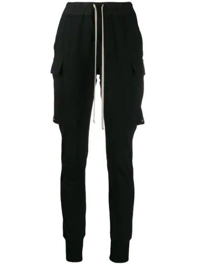 Rick Owens 黑色抽绳工装运动裤 In Black