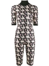 ATU BODY COUTURE ANIMAL PATTERN PLAYSUIT