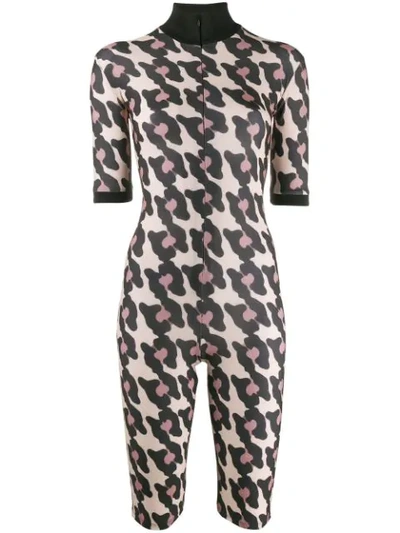 Atu Body Couture Animal Pattern Playsuit In Neutrals