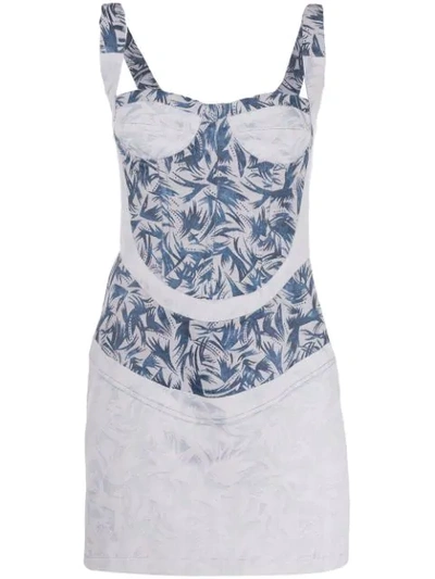 Atu Body Couture Printed Bustier Mini Dress - 蓝色 In Blue