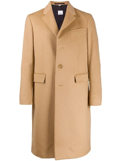 Burberry Single-breasted Tailored Wool-blend Coat In Brown