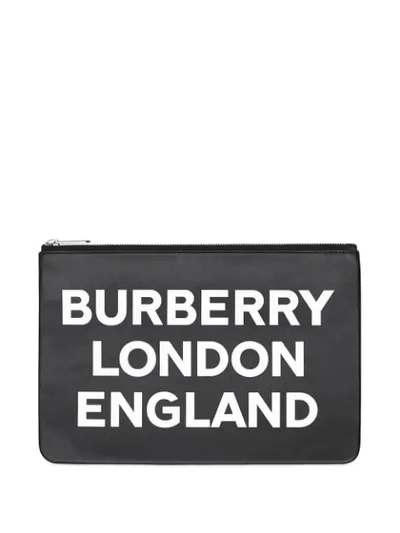 Burberry Logo Print Clutch - 黑色 In Black