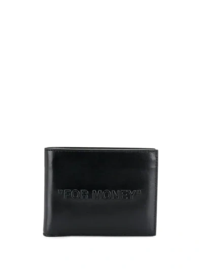 Off-white Bold Quote Bi-fold Wallet In Black In 1010 Black Black