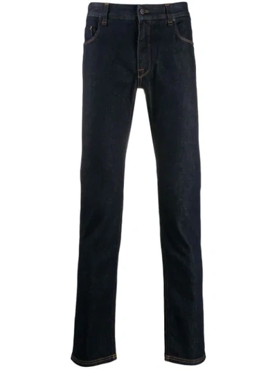 Fendi Schmale Jeans Mit Logo-tasche In Blue