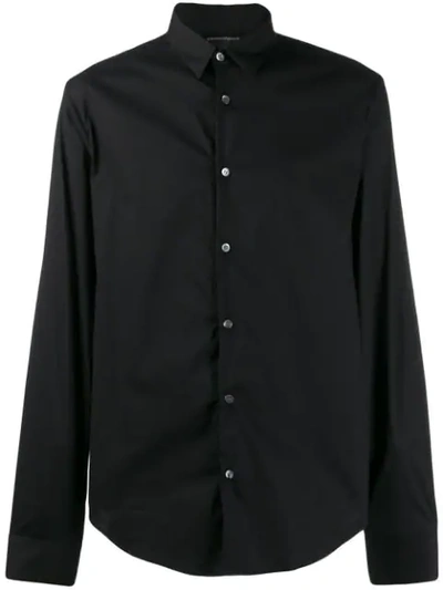 Emporio Armani Long Sleeved Shirt - 黑色 In Black