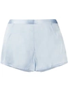 La Perla Silk Side-button Lounge Shorts In Light Blue