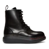 Alexander Mcqueen Black Contrast Sole Hybrid Combat Boots