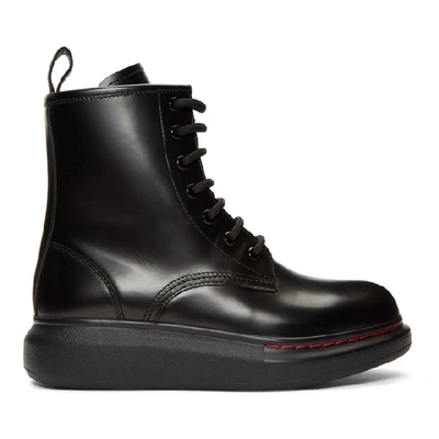 Alexander Mcqueen 黑色 Contrast Sole Hybrid 军靴 In Black