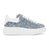Alexander Mcqueen Larry Blue Glittered Leather Sneakers In 4668 Blue