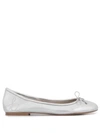 Sam Edelman Felicia Bow-embellished Metallic Leather Ballet Flats In Silver