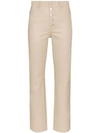 JOSEPH JOSEPH DEN CROPPED LEATHER TROUSERS - 大地色