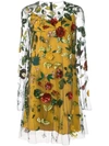 OSCAR DE LA RENTA SHEER-STYLED DRESS WITH FLORAL EMBROIDERY