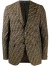 FENDI FF ALL OVER LOGO PRINT BLAZER