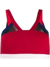 PERFECT MOMENT MESH-TRIMMED SPORTS BRA