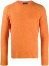 PRADA PRADA SHETLAND ROUND NECK JUMPER - 橘色