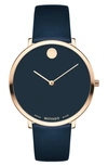 MOVADO ULTRA SLIM SPECIAL EDITION LEATHER STRAP WATCH, 35MM,0607389