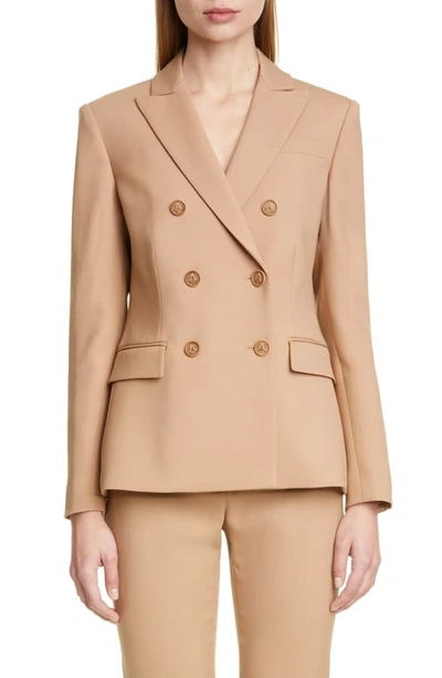 Altuzarra Double-breasted Stretch Wool Blazer In Beige