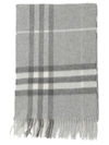 Burberry Giant Icon Check Cashmere Scarf In Pale Gray