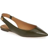 Tory Burch Kira Slingback Pointy Toe Flat In Leccio / Leccio