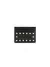 Valentino Garavani Garavani Rockstud Leather Card Holder In Black