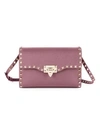 Valentino Garavani Small Rockstud Leather Crossbody Bag In Wine