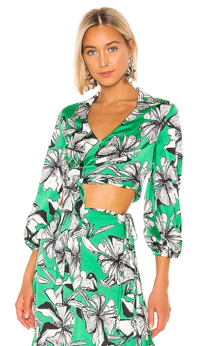 Alexis Rolla Top In Emerald Floral