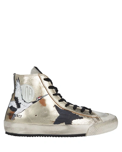 Golden Goose Francy Hi-top Sneakers In Gold