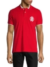 Roberto Cavalli Logo Crest Polo In Rosso