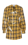 GANNI Checked Vinyl Mini Dress,755751