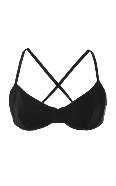 Mara Hoffman Mazlyn Cross-back Underwired Bikini Top In Black