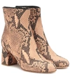 REDV RED (V) SNAKE-EFFECT LEATHER ANKLE BOOTS,P00398303