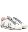 GOLDEN GOOSE SUPER-STAR PATENT LEATHER SNEAKERS,P00404712