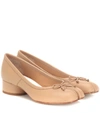 Maison Margiela 35mm Tabi Leather Pumps In Beige